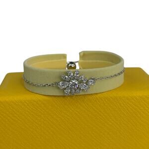 Swarovski Gema Adjustable bracelet Mixed cuts, Flower, White, Rhodium plated